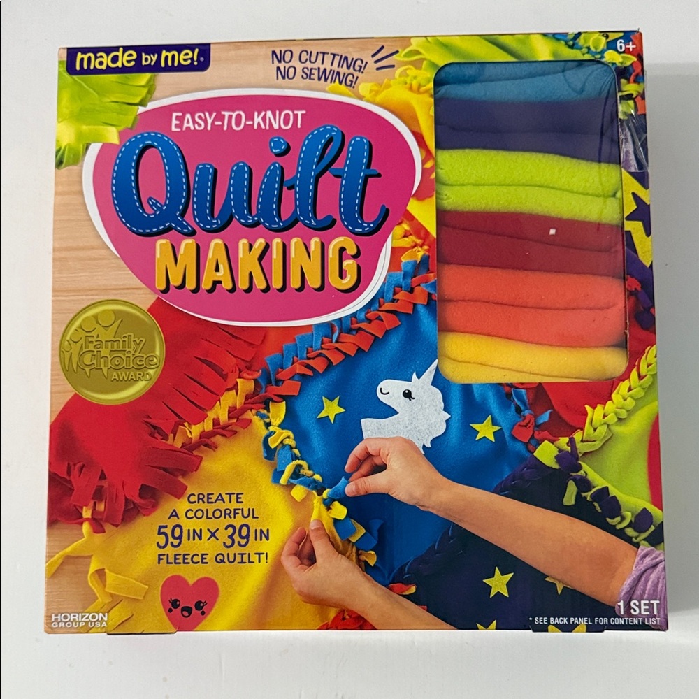 Easy-to-Knot Quilt Making Kit (59” x 39” colorful fleece